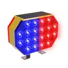 LAFEINA Solar Strobe Warning Light, Emergency Flashing Lights, Red Blue