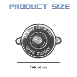 HHZL Radiator Cover Cap Radiator Cap Replacement, 16 PSI Stainless Steel Engine Seal Heat Dissipation Cover Lug Design Coolant Reservoir Cooling Water Tank Cover for Dodge Jeep(Silver)