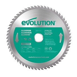 Evolution A210TCT-60CS - 210mm Aluminium Cutting Blade - Metal Saw Blade with Carbide Tipped Generates Virtually No Heat, Burrs or Sparks