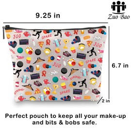 Zuo Bao Bowling Time Cosmetic Bag Bowler Gift Bowling Party Gift Bowling Game Gift Bowling Lover Gift Bowling Team Gift (SPARE STRIKE)
