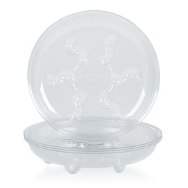 Idyllize 5 Pieces of 16 inch Clear Thick Plastic Heavy Duty Sturdy Plant Saucer Drip Trays for pots (16'')