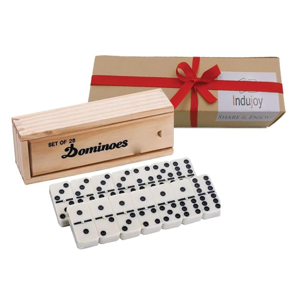 Indujoy Dominoes Set for Adults, Double Six, Double 6 Professional