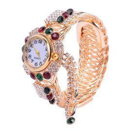 Hemobllo Womens Watches Womens Bangle Watch, Shiny Gold Ladies Watches Bling Dress Watches with Crystal Rhinestones Diamonds Elegant Bracelet Wrist Watch for Women Women Watch