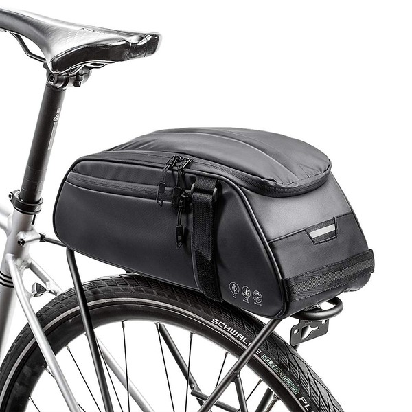 Number-one Bicycle Rear Rack Bag, 8L Multifunctional Waterproof Bike Rack Seat Bag Bike Saddle Bag Outdoor Bicycle Pannier Trunk Shoulder Handbag Bag (Black)