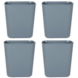 Halyuhn 2 Gallon Office Trash Can 4 Pack, Grey Garbage Can for Bedroom, Office and Kitchen, Bathroom Trash Can Fits Narrow Space, Plastic Trash Can