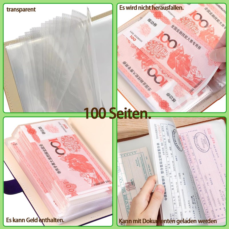 Wuhonghao Budget Planner German, Savings Book for Money with Lock,