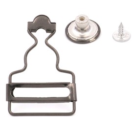 Amanaote 1.25¡± Inside Bottom Width Gun Color Slider Dungaree Fastener Overall Clip Suspender Buckle with Screw Button Pack of 6 Sets