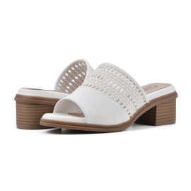 CLIFFS BY WHITE MOUNTAIN Women's Corley Block Heeled Sandal, White/Burnished/Smooth, 8.5 M