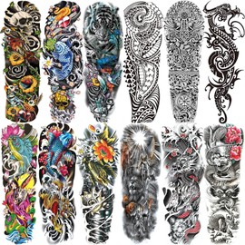 Aresvns Temporary Tattoo for Men and Women (L19“xW7”), Full Arm Fake Tattoos for adults,Waterproof Realistic Sleeve Tattoos Long lasting colorful-3