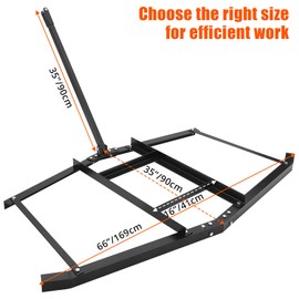 Driveway Drag 66" Drag Harrow Driveway Grader Steel Tow Behind Lawn Rake with Adjustable Bars, Driveway Tractor Harrow Driveway Grader for ATVs, UTVs,Tractor, Mower