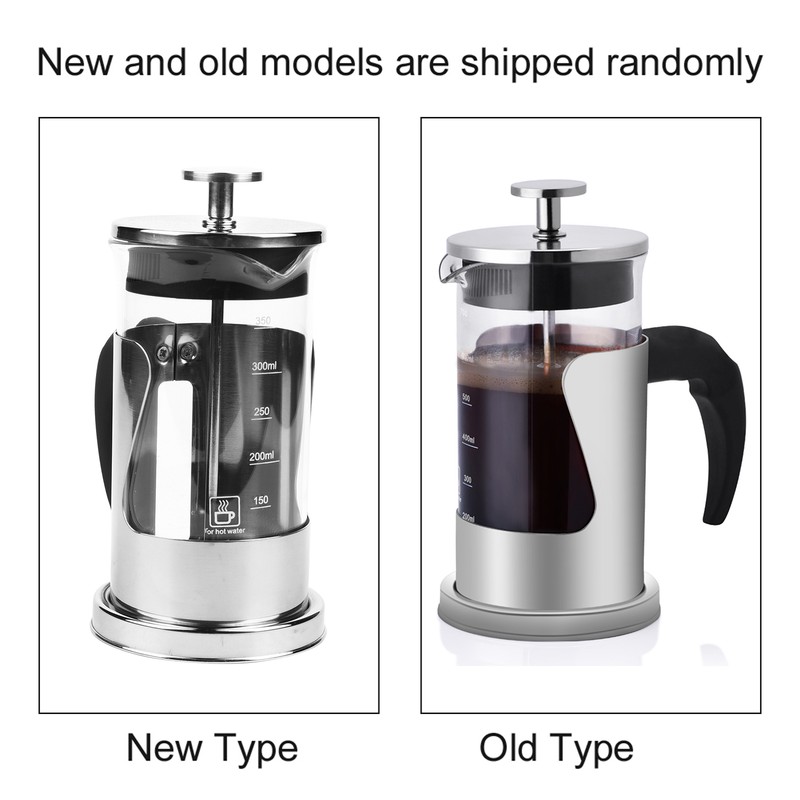 350ML 304 Stainless Steel & Glass Heat Resistant French Press