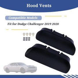 Getfarway A Pair Air Vent Cover Hood Bezels and Accessories 68378081AB 68378080AB Compatible with Dodge Challenger 2019 2020 Replace 68378080AD 68378080AC Front Left & Right Side Black
