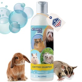 Critter Shampoo for Small Pets -Small Animal Fragrance & Detergent Free Shampoo - Sensitive Skin Shampoo for Ferrets, Guinea Pigs, Rabbits, Hedgehogs, Hamsters & Sugar Gliders (8 oz Fragrance Free)