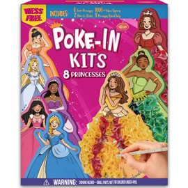 ATFUNSHOP Poke in Kits Princesses Crafts Gift for Girls 4 5 6 7 8 9 Years Old, DIY Birthday Presents, Mess Free Art Activity