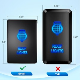 Nilight Nilight ROOF Lights Push Button Switch 12V ON Off Switches with Connector Wire Kit 1.28" x 0.87" Replacement for Toyota Sequoia Highlander Tacoma Tundra 4Runner RAVR Yaris