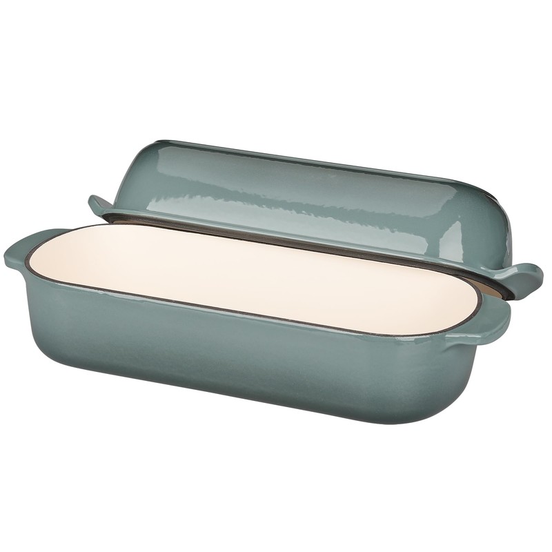 EDGING CASTING Enameled Cast Iron Loaf Pan with Lid, Bread