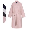 Morgenstern Women's Lightweight Bathrobe, 100% Cotton, Waffle Pique, pink