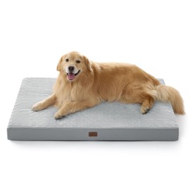 Bedsure XXL Dog Bed for Crate - Extra Large Orthopedic Pet Beds with Removable Machine Washable Cover, Egg Crate Foam Puppy Pad, Suitable for Pet Up to 100 lbs, 47"x29"