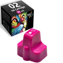Color Print Remanufactured 02 Ink Cartridge Magenta Replacement for HP 02XL Ink for Photosmart C7250 C6280 C7200 C7280 8250 C6180 C5280 Series Printer (1-Pack, HP 02 Magenta,C8772WN)