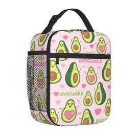 VODRM Cute Avocado Lunch Box for Girls Women Fruit Heart Insulated Lunch Bag for Kids Adult – Pink Reusable Thermal Insulation Cooler Tote Lunch Bags for School Work Picnic Camping Outdoor