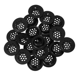 SHINEOFI 20pcs Ventilation Hole Cover Shoe Cabinet Vent Vent Covers Air Duct Vent Cover Dryer Vent Louvered Vent Door Vent Under Sink Vents Stainless Steel Black