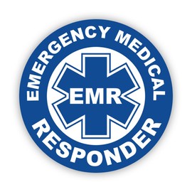 Emergency Medical Responder EMR Sticker Decal - Self Adhesive Vinyl - Weatherproof - Made in USA - Star of Life EMT First Responder - 4" x 4"