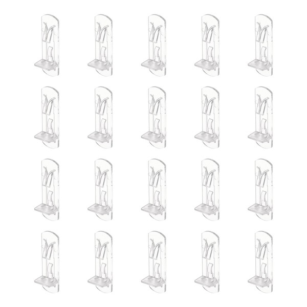 sourcing map 20pcs Cabinet Shelf Clips 5mm/0.2" Self-Locking Polycarbonate Plastic