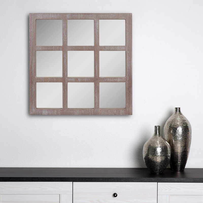 Stonebriar 23.5" x 23.5" Square Worn White 9 Window Pane