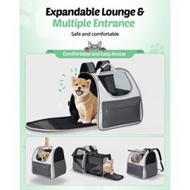 Petcozife Cat Backpack Carrier, Pet Carrier Expandable for Large Small Cats or Dogs Up to 18lbs with Breathable Mesh, Dog Travel Back Pack Airline Approved for Running Hiking Camping Outdoor