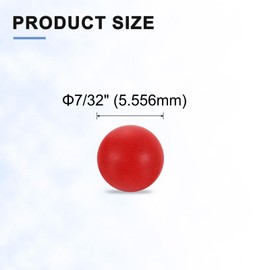 uxcell 300pcs PP Plastic Bearing Balls 7/32" (5.556mm) Solid Plastic Balls, Precision Bearing Ball, Red