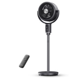 PELONIS AeroFan, Pedestal Fan for Bedroom – Standing Fan with Remote Control, Oscillatiing Fan，LED Display, 9 Speeds, 20dB, 9H Timer, DC Motor, 135° + 100° Auto Oscillation, Adjustable Height