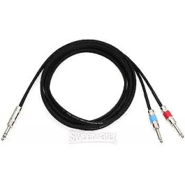 Pro Co IPBQ2Q-10 1/4" TRS Male to Dual 1/4" TS Male Insert Cable - 10'