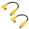 SinLoon Short RCA Cable, 2-Pack 90 Degree RCA Male to