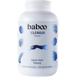 Baboo™ Selenio Premium 100mcg | 250 Cápsulas Veganas | Antioxidante Celular, Apoyo Cognitivo y Metabólico | Piel Saludable y Defensa Inmune | Suplemento Natural de Alta Calidad