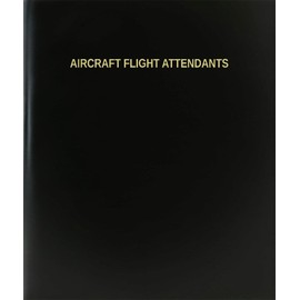 BookFactory Aircraft Flight Attendants Log Book/Journal/Logbook - 120 Page, 8.5''x11'', Black Hardbound (XLog-120-7CS-A-L-Black(Aircraft Flight Attendants Log Book))