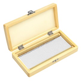 26x10.5x3.5CM Wooden Slide Storage Box for Microscope Slides, Holds 50 Slides Prepared Microscope Slide Set Box, Ideal for Biology Students, Science Teachers, Laboratory Researchers