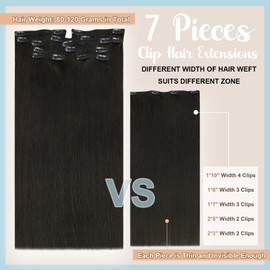 Full Shine Hair Extensions for Women Real Human Hair Color #4 Brown Hair Extensions Clip in Extensions 20 Inch 7 Pieces