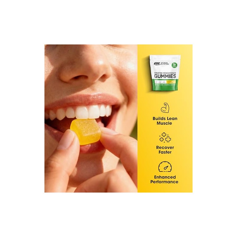 Optimum Nutrition Creatine Monohydrate Gummies, Pineapple Flavor, 105 Count, 35