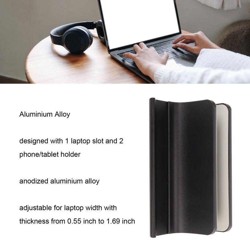 Vertical Laptop Stand 3 in 1 Aluminium Alloy Adjustable Size