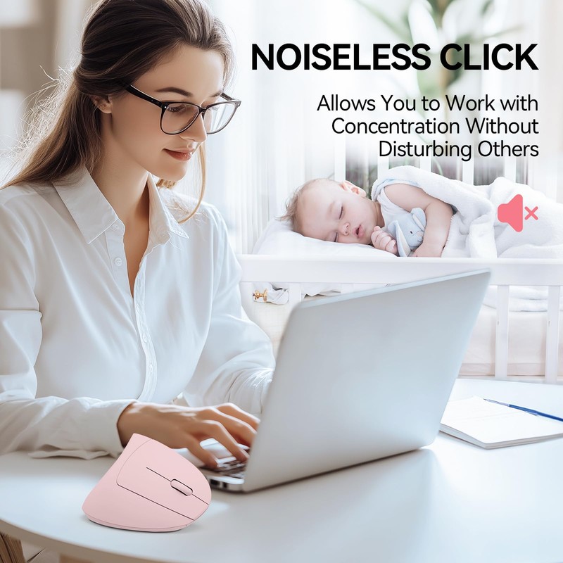 TECKNET Ergonomic Mouse, Wireless Bluetooth Vertical Mouse, 4800 DPI High