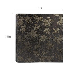 RECUTMS Leather Cover Photo Album 600 Pockets Sewn Bonded Memo Album Slots Album Hold 4x6 Photos 5 Per Page Valentines Day Present Wedding Memory Album (Bronze Grape Flower)
