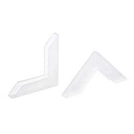 sourcing map PP Corner Protector L Shaped 33x4mm for Ceramic, Glass, Metal Sheets White Pack of 24