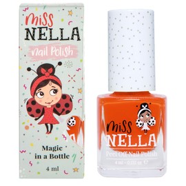 MISS NELLA POPPY FIELDS– Safe Special Orange Nail Polish for Kids, Non-Toxic & Odor Free Formula for Children and Toddlers, Natural Water Based for Easy Peel Off