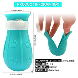 LLMSIX 4PCS Cat Anti-Scratch Boots, Adjustable Cat Paw Protector Shoes Silicone Cat Shower Feet Cover Cat Foot Cover for Home Pet Hospital Bathing Nail Trimming Treatment (Blue)