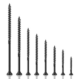 BNUOK #8 Deck Screws 1-1/2 Inch Exterior Decking Wood Screws Heavy-Duty Outdoor Torx Drive Head,Black Rust Resistant Epoxy Coated for Timber,Fence,T25 Star Bit (5Ib,787Pcs)