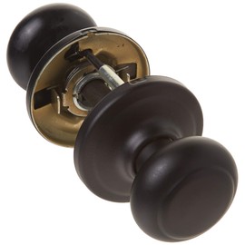 Weiser Troy Matte Black Door Knob, Interior Door Handles/Passage Knobs for Hall and Closet Door, Non-locking Hall/Closet Door Handle, Traditional Home Décor