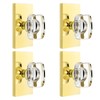 Dllween Glass Gold Dummy Door Knob, Polished Brass Crystal Dummy
