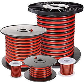 Powerwerx Red/Black Bonded Zip Cord Easy ID Low Voltage Cable (Gauge: 14, Length: 25 ft.)