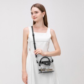 Y&R Direct Clear Bag Purse for Stadium Approved Transparent Crossbody Purse Handbags for Concerts Sports Events (Black)