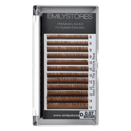 EMILYSTORES Lashes Extensions Brown Eyelashes 0.07MM Thickness Mixed Lengths 8-14mm Size J B C D Curl (Brown 0.07 D Curl)
